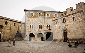 Medieval Piazza Silvestri in Bevagna Italy.