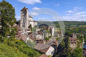 Medieval and picturesque village of Saint-Cirq-Lapopie in the Lot department in France