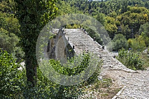 Medieval Plakidas Bridge at Pindus Mountains, Greece