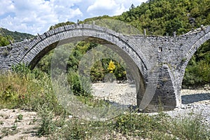 Medieval Plakidas Bridge at Pindus Mountains, Greece