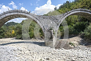 Medieval Plakidas Bridge at Pindus Mountains, Greece