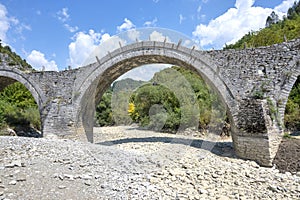 Medieval Plakidas Bridge at Pindus Mountains, Greece