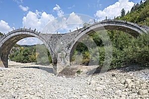 Medieval Plakidas Bridge at Pindus Mountains, Greece