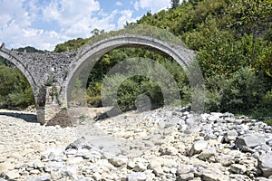 Medieval Plakidas Bridge at Pindus Mountains, Greece