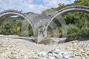 Medieval Plakidas Bridge at Pindus Mountains, Greece