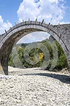 Medieval Plakidas Bridge at Pindus Mountains, Greece