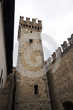 Medieval port fortification of the Scaliger Castle in Sirmione Italy