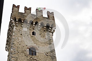 Medieval port fortification of the Scaliger Castle in Sirmione Italy