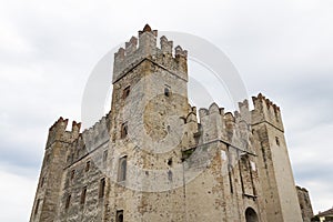 Medieval port fortification of the Scaliger Castle in Sirmione Italy