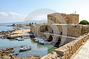 Medieval Port of Paphos, Cyprus Island photo