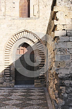 Medieval portal with pointed arches, palermo