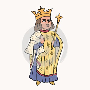 Medieval queen character vector cartoon