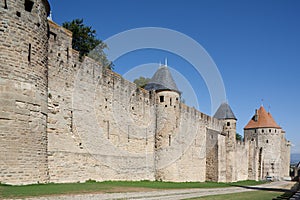 Medieval rampart of Carcassonne (France) photo