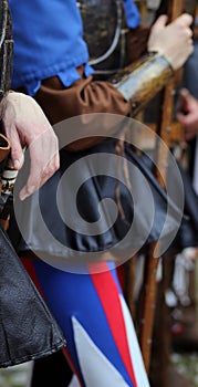 Medieval reenactment with costumed characters