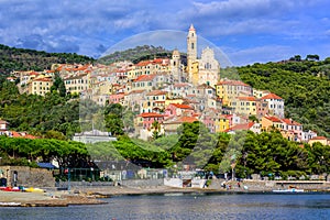 Medieval resort town Cervo on italian Riviera, Liguria, Italy