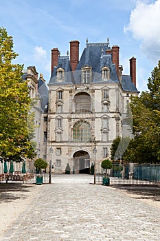 Medieval royal castle Fontainbleau near Paris