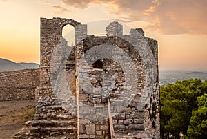Medieval ruins on a hill, Berat, Albania