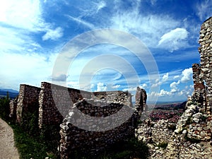 Medieval ruins of old city in Romania