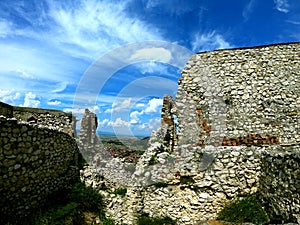 Medieval ruins of old city in Romania