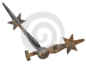 Medieval clock hands isolated on white