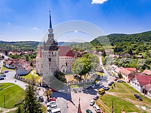 Medieval Saxon Church in Saschiz Village, Transylvania, Romania