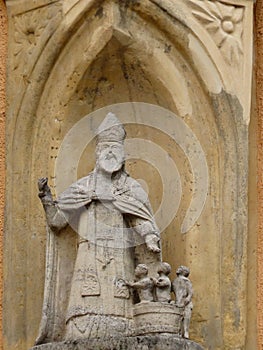 Medieval sculpture St. Nicholas photo
