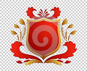 Medieval shield. Coats of arms. King and kingdom. Vector award emblem.