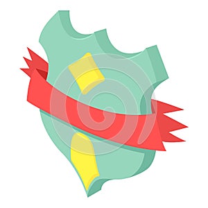 Medieval shield icon, isometric style