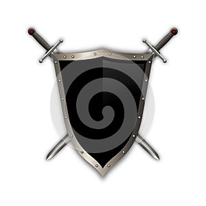 Medieval shield with two swords.