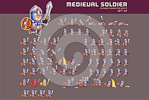 Medieval Soldier Game Character Animation Sprite