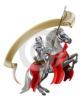 Medieval Spear Knight on Horse