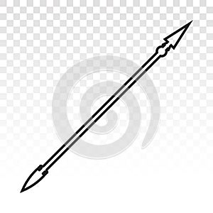 Medieval spear / lance weapon line art icons for apps and websites