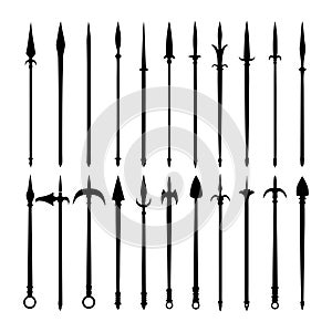 medieval spear silhouettes