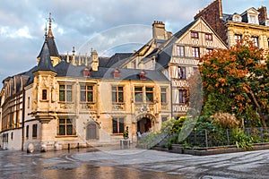 Medieval squre in old town of Rouen, Normandy, France