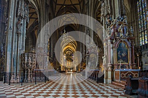 In the medieval St. Stephen Cathedral. Vienna