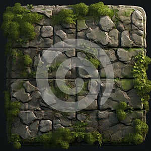 Medieval Stacked Stone Texture: Ultra Realistic Slimy Concept Art photo