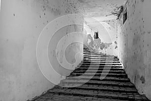 Medieval staircase in Sighisoara, Transylvania Romania