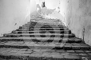 Medieval staircase in Sighisoara, Transylvania Romania