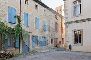 The medieval stone architecture and the old narrow street of Lagrasse