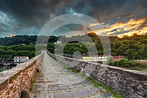 Medieval stone bridge in Tuscany