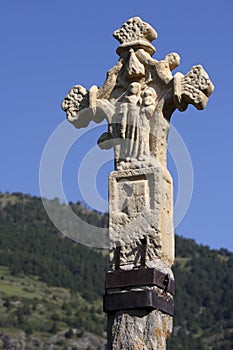 Medieval stone cross in Andorra