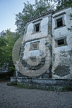 Medieval stone figures in a monster park in Bomarzo in Lazio, Italy