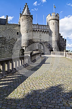 Medieval stone fortress Het Steen, Antwerp city, Belgium