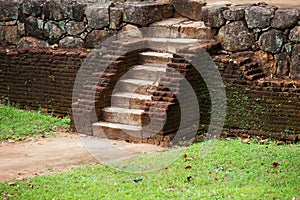 Medieval stone staircase. Sri Lanka.