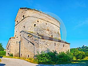 The medieval stone  Stephen Bathory Tower, Kamianets-Podilskyi, Ukraine
