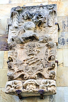 Medieval stony coat of arms in Navarrete
