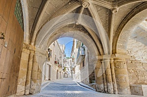 Medieval street at Calaceite, Spain