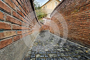 Medieval street near Stairs Passage in Sibiu photo