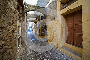 Medieval street in Old Town Rhodes