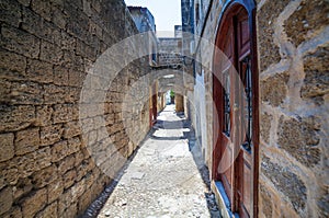 Medieval street in Old Town Rhodes